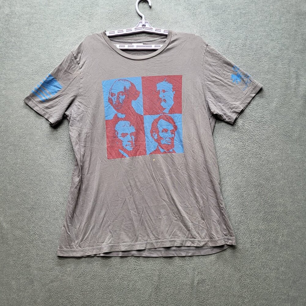 Grunt Style Men Shirt XL Gray Graphic Print Presidents Flag Logo READ